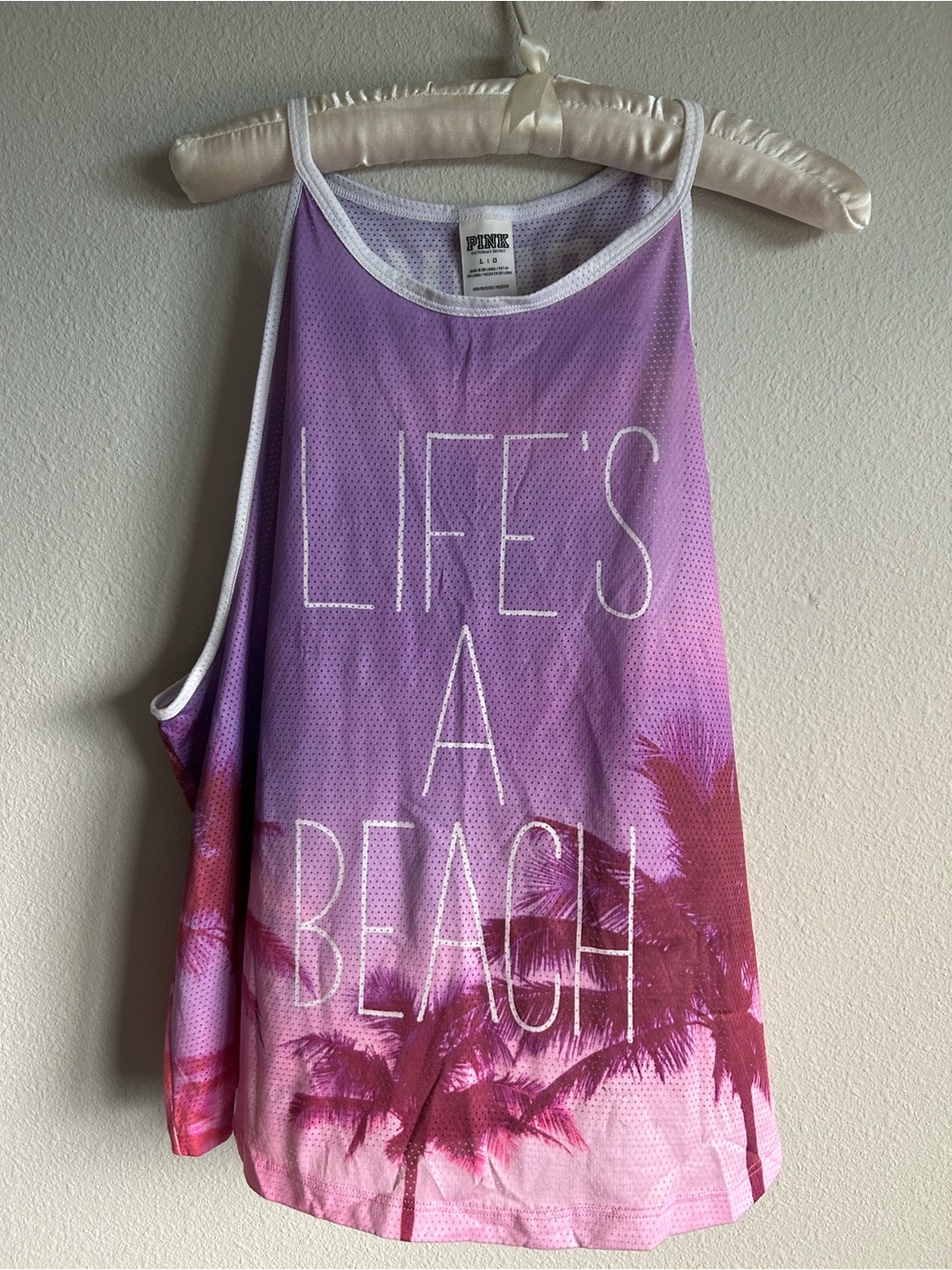 Y2K PINK Victoria's Secret Purple Ombre 'Life's a Beach' Sleeveless Tank